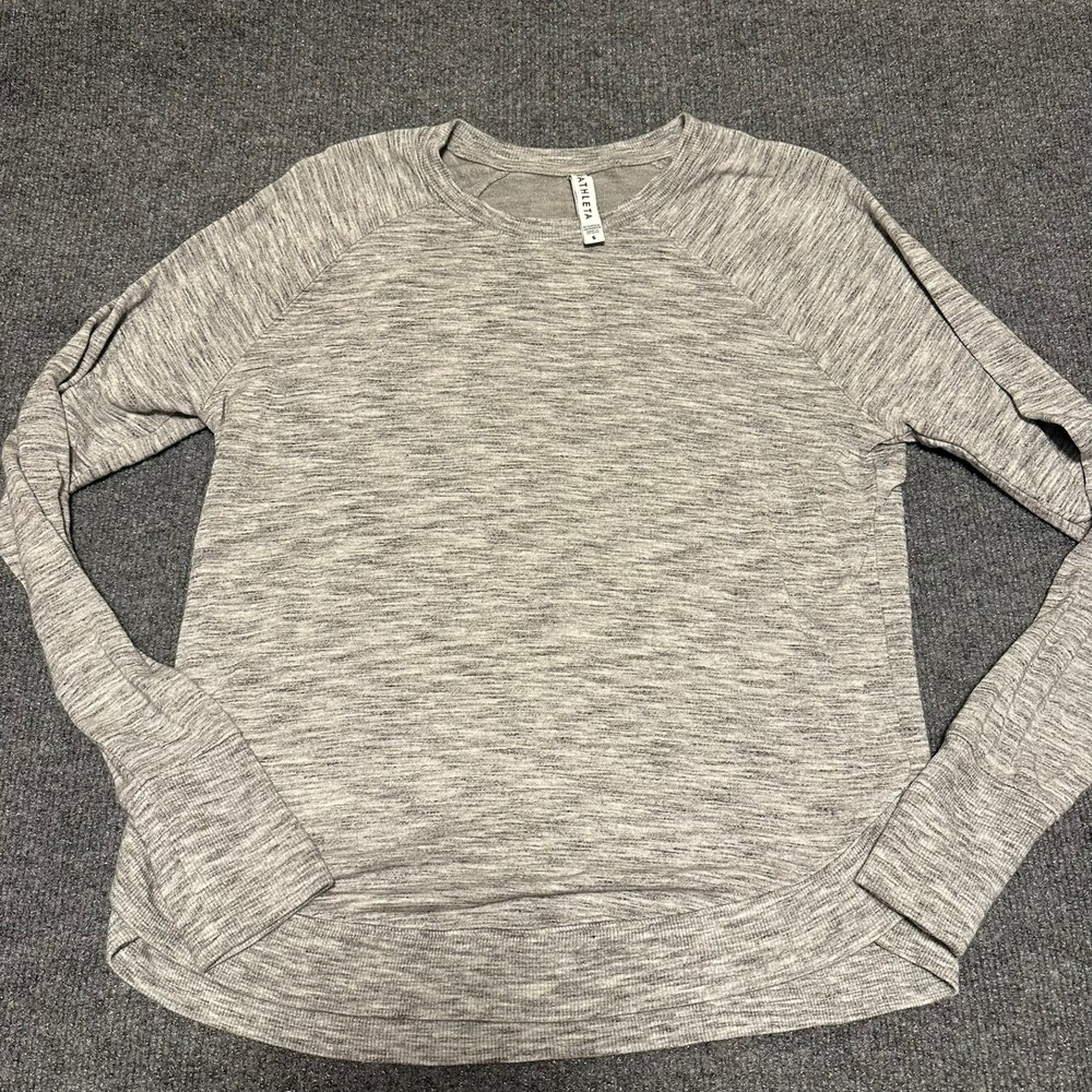 Athleta Gray Space Dye Modal Spandex Long Sleeve Top‎ Small RN 54023